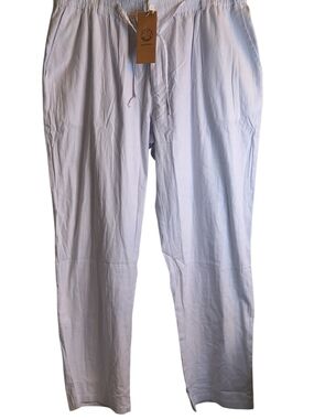 NWT Sailwind Men’s Light Purple Drawstring Linen Blend Pants - Casual Comfort 40